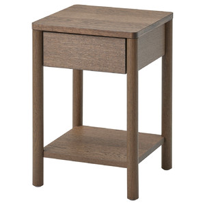 TONSTAD Bedside table, brown stained oak veneer, 40x40x59 cm