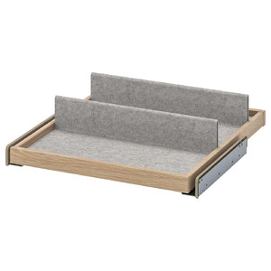 KOMPLEMENT Pull-out tray with shoe insert, white stained oak effect/light grey, 50x58 cm