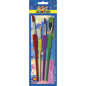 Flamingo Brush Set Grip Paintbrushes 4pcs