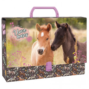 Carry Case with Handle for Drawings/Documents Horses
