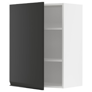 METOD Wall cabinet with shelves, white/Upplöv matt anthracite, 60x80 cm