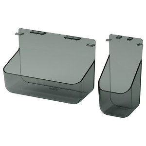 VISSLAÅN Hanging organiser, set of 2, grey