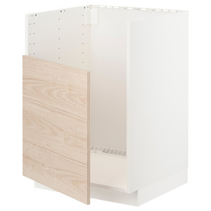 METOD Base cabinet f BREDSJÖN sink, white/Askersund light ash effect, 60x60 cm