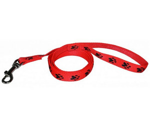 CHABA Dog Leash Paw Pattern 25, red