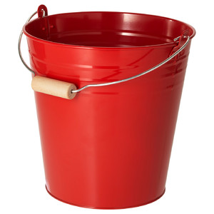 SOCKER Bucket/plant pot, in/outdoor, red, 2.5 l
