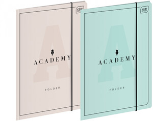 Folder with Elastic Band A4 Academy Pastel 1pc, assorted colours