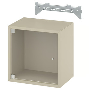 EKET Wall cabinet with glass door, beige, 35x25x35 cm