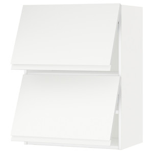 METOD Wall cab horizo 2 doors w push-open, white/Voxtorp matt white, 60x80 cm