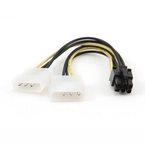 Gembird Internal Power Adapter Cable for PCI Express, 6 pin to Molex, 2 pack