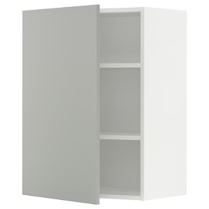METOD Wall cabinet with shelves, white/Havstorp light grey, 60x80 cm