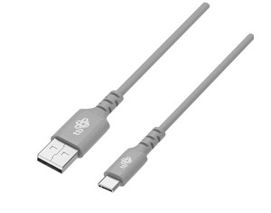 TB Cable USB-USB C 2m silicone Quick Charge, grey