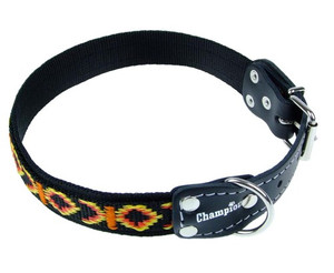 Champion Dog Collar, tape/leather, 60/3.0cm