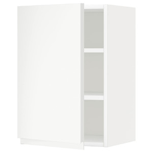 METOD Wall cabinet with shelves, white/Voxtorp matt white, 40x60 cm