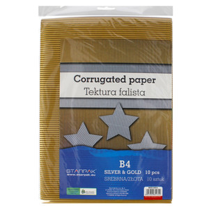 Corrugated Paper B4 10pcs, gold/silver