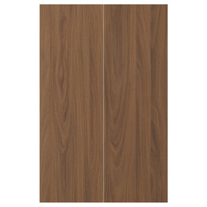 TISTORP 2-p door f corner base cabinet set, brown walnut effect, 25x80 cm