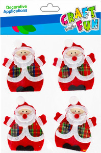 Craft Deocrative Felt Sticker Christmas Santa 4pcs
