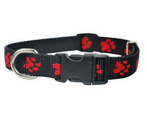 Chaba Adjustable Dog Collar 25, black, patterned