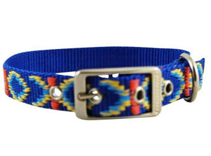 CHABA Dog Collar Patterned Lux 20mm x 45cm, blue