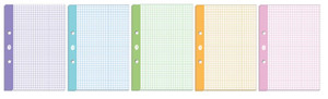 Binder Insert Sheet Paper Refill A5 Colour 5x 50 Sheets