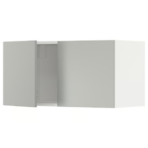 METOD Wall cabinet with 2 doors, white/Havstorp light grey, 80x40 cm