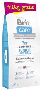 Brit Care Dog Food Grain Free Junior Large Salmon & Potato 14kg (12+2kg)