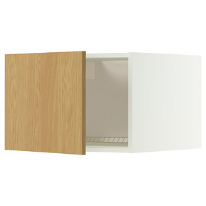 METOD Top cabinet for fridge/freezer, white/Sinarp oak veneer, 60x40 cm
