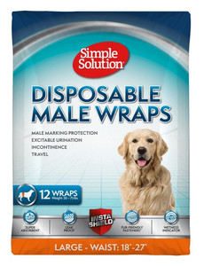 Simple Solution Disposable Male Dog Wraps – Large 12pcs