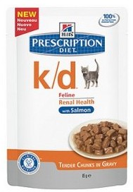 Hill's Prescription Diet k/d Feline with Salmon Kidney Care Cat Wet Food Pouch 85g