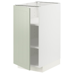 METOD Base cabinet with shelves, white/Stensund light green, 40x60 cm
