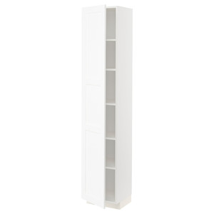 METOD High cabinet with shelves, white Enköping/white wood effect, 40x37x200 cm
