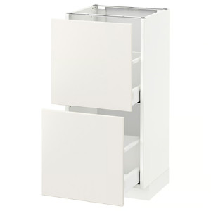 METOD / MAXIMERA Base cabinet with 2 drawers, white, Veddinge white, 40x37 cm