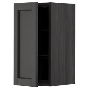 METOD Wall cabinet with shelves, black/Lerhyttan black stained, 30x60 cm