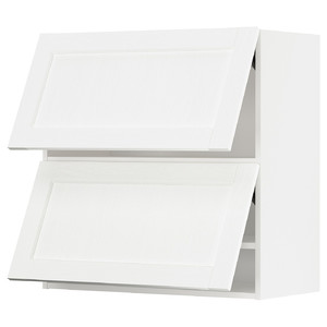 METOD Wall cabinet horizontal w 2 doors, white Enköping/white wood effect, 80x80 cm