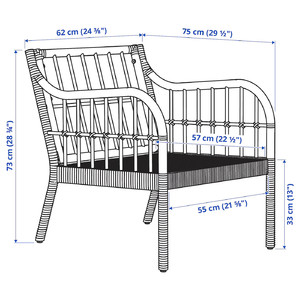 HOLMSTA Armchair, handmade beige