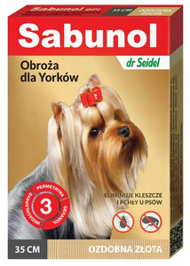 Sabunol Anti-flea & Anti-tick Collar for Dogs Yorkshire Terrier 35cm, gold