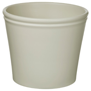 KÖRSBÄRSBJÖRK Plant pot, light grey/beige, 24 cm
