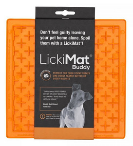 LickiMat Buddy for Dogs, soft, orange