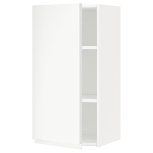 METOD Wall cabinet with shelves, white/Voxtorp matt white, 40x80 cm