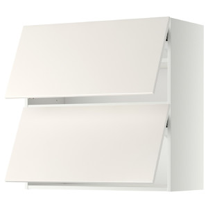 METOD Wall cab horizo 2 doors w push-open, white/Veddinge white, 80x80 cm