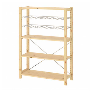 IVAR 1 section/shelves/bottle racks, pine, 89x30x124 cm