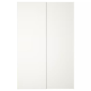 HASVIK Pair of sliding doors, white, 150x236 cm