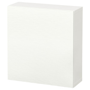 BESTÅ Wall-mounted cabinet combination, white/Laxviken white, 60x22x64 cm