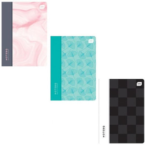 Notebook A4 60 Sheets Squared 5-pack, assorted patterns