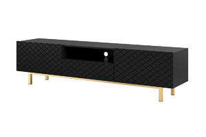 TV Cabinet Scalia II 190, matt black, gold legs