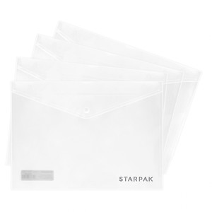 Case Envelope Plastic Wallet File, A5, transparent, 12pcs