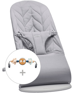 BABYBJÖRN Bouncer Bliss Petal Grey, Woven with Googly Eyes Pastels