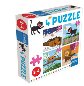 Granna Children's Puzzle 4 Puzzle Cat 18m+