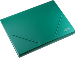 Document Box Folder, PP, A4/30mm, 12 dividers, green
