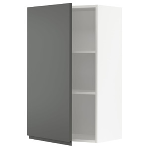 METOD Wall cabinet with shelves, white/Voxtorp dark grey, 60x100 cm