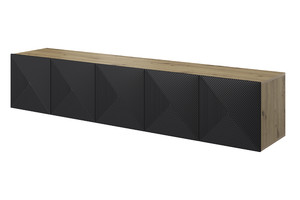 Wall-Mounted TV Cabinet Asha 200 cm, artisan/matt black